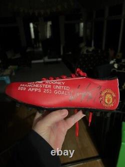 Wayne Rooney Signed Manchester United Boot Private Signing Signed 28/4/22 £100