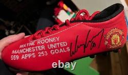 Wayne Rooney Signed Manchester United Boot Private Signing Signed + Hurst Boot