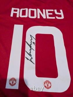 Wayne Rooney Signed Manchester United Shirt Printed Autograph