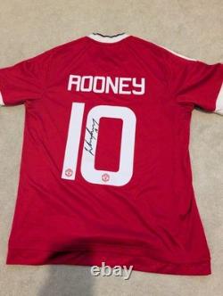 Wayne Rooney Signed Manchester United Shirt Printed Autograph