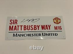 Wayne Rooney Signed Manchester United Street Sign Sir Matt Busby Way Proof Coa