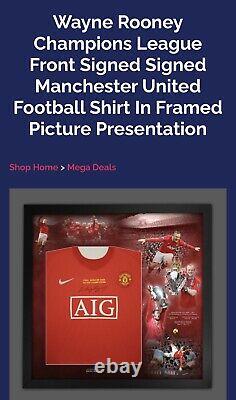 Wayne Rooney signed 2008 Manchester United framed shirt with CRA real value £199