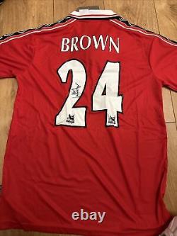 Wes Brown Signed Retro Manchester United Man Utd Shirt