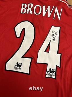 Wes Brown Signed Retro Manchester United Man Utd Shirt